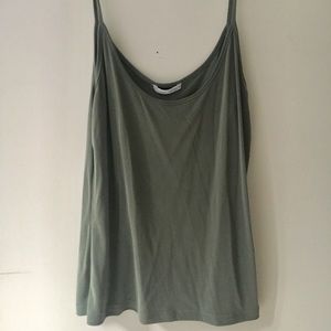 Green Textured Tank Top